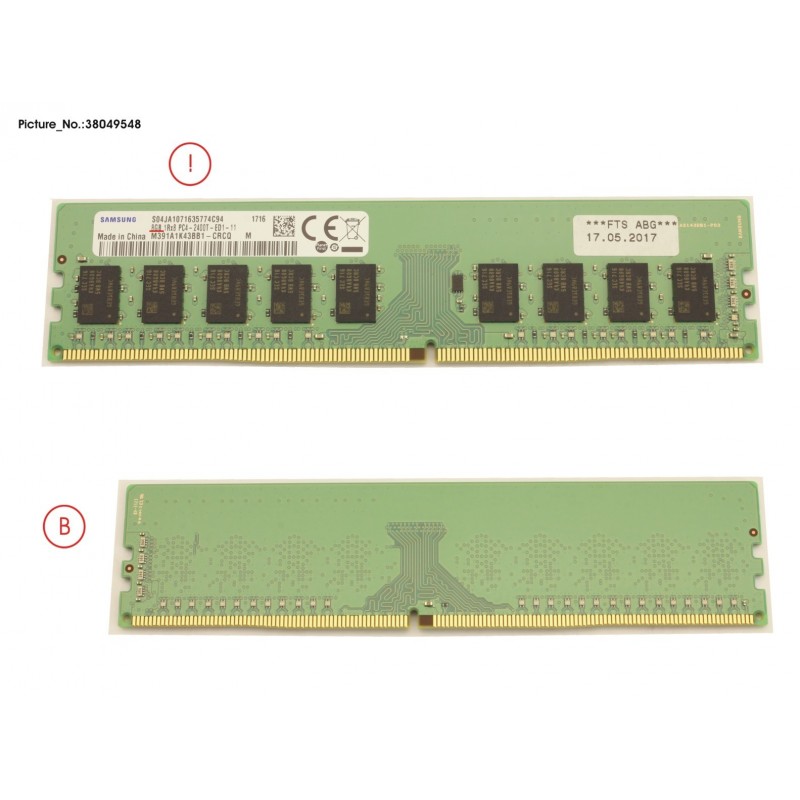 38049548 - 8GB (1X8GB) 1RX8 DDR4-2400 U ECC