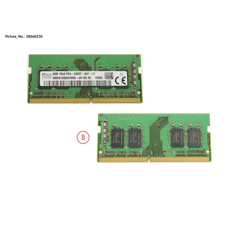 38060230 - MEMORY 8GB DDR4-2400 SO