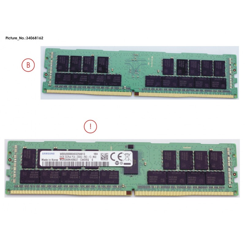 34068162 - MEMORY 64GB DDR4-2400R2 RG 3DS