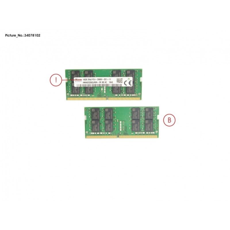 34078102 - MEMORY 16GB DDR4-2666