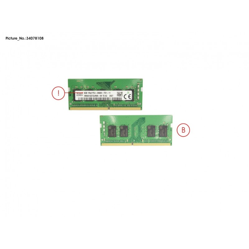 34078108 - MEMORY 8GB DDR4-2666 W/ECC