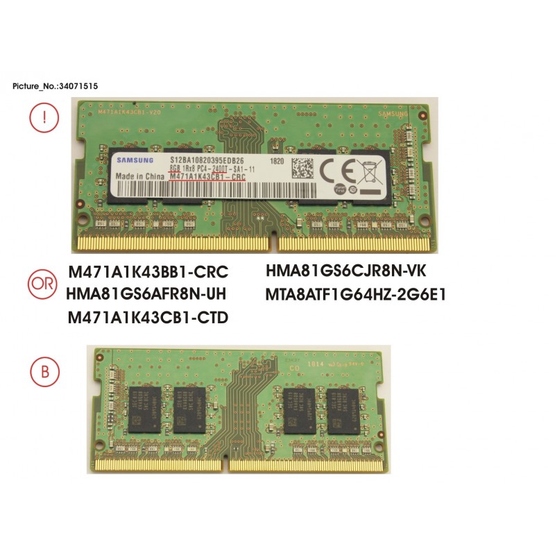 34071515 - MEMORY 8GB DDR4-2400