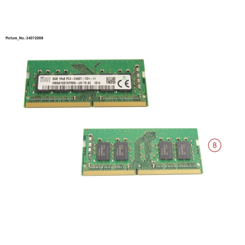 34072008 - MEMORY 8GB DDR4-2400 W/ECC