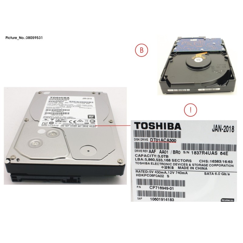 38059531 - HDD 3TB SATA3-5 7 2K 4K