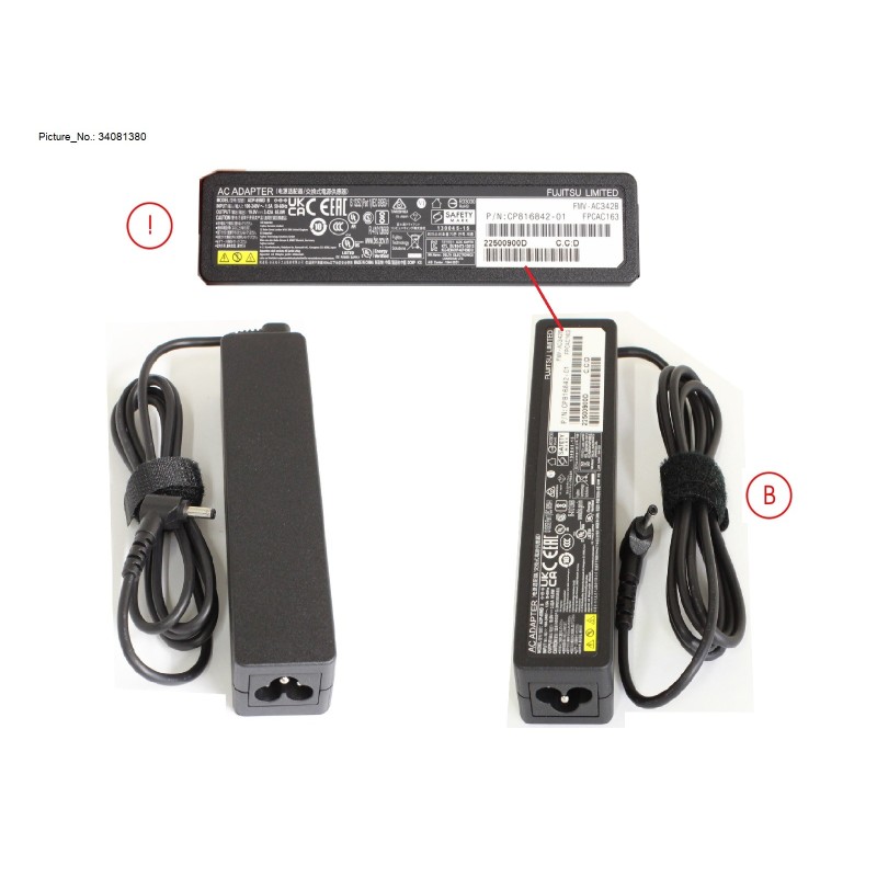 34081380 - AC-ADAPTER 19V 65W (3PIN)W UKCA TCO9