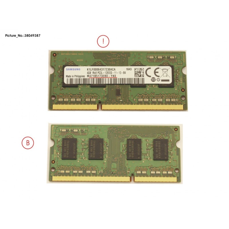 38049387 - MEM 4GB SAMS E DDR3TP7K SB/HS