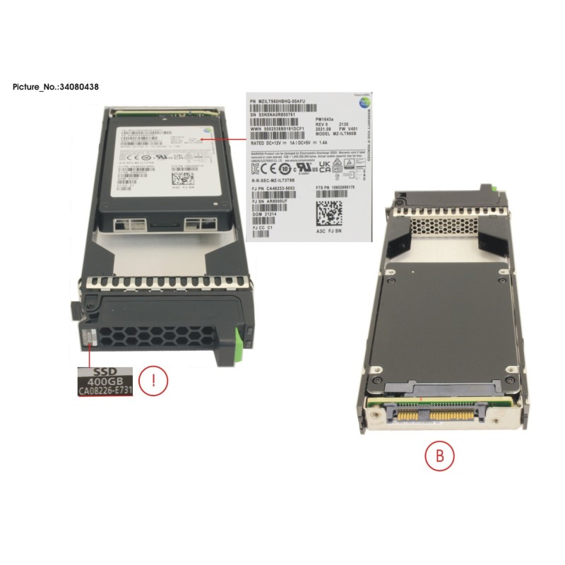 34080438 - DX S3 S4 SSD SAS 2.5  400GB DWPD3 12G