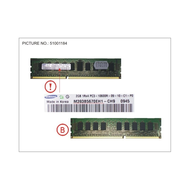 38013242 - 2 GB DDR3 1333 MHZ PC3-10600 RG S