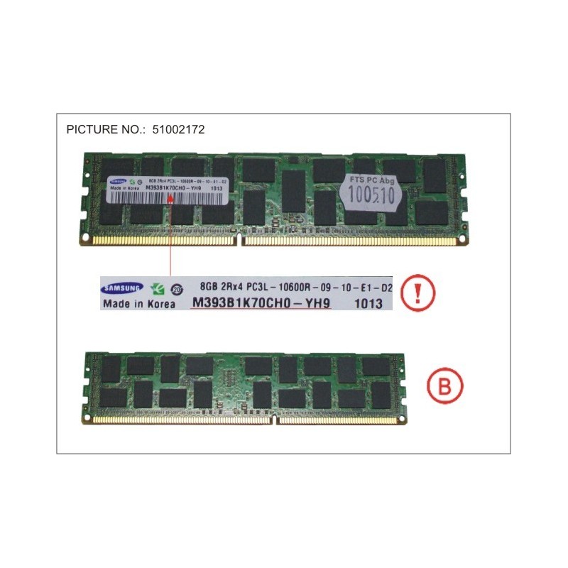 38016375 - 8 GB DDR3 LV 1333 MHZ PC3-10600 RG D