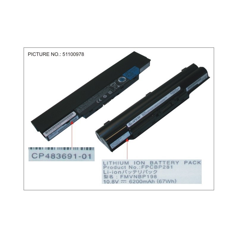 38018054 - -BT-1ST BATTERY (6 CELLS) 6200MAH