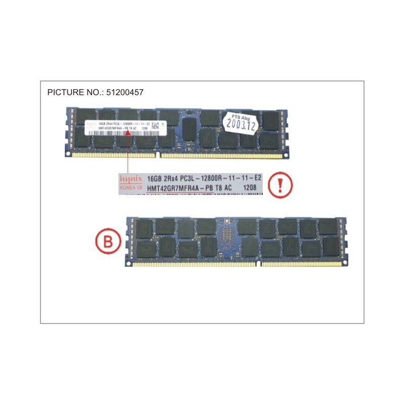 38019896 - 16GB (1X16GB) 2RX4 L DDR3-1600 R ECC