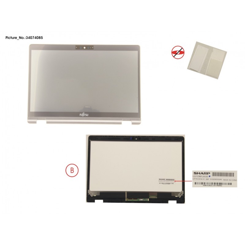 34074085 - LCD ASSY FHD, AG INCL.TOUCHPANEL