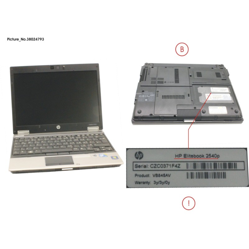 38024793 - HP COMPAQ ELITEBOOK 2540P (6 CELLS)