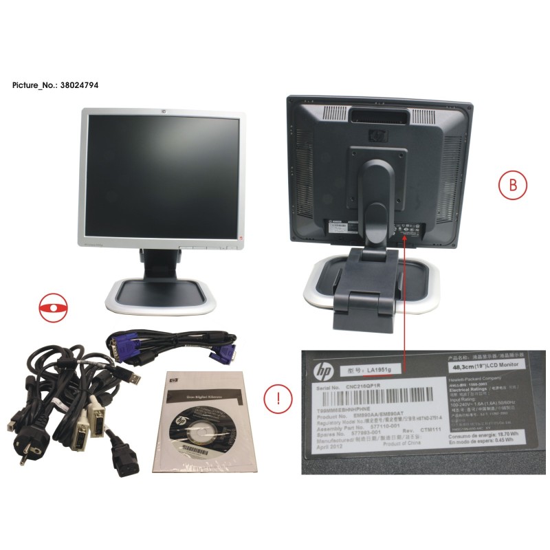 38024794 - HP COMPAQ LA 1951LG LCD MONITOR