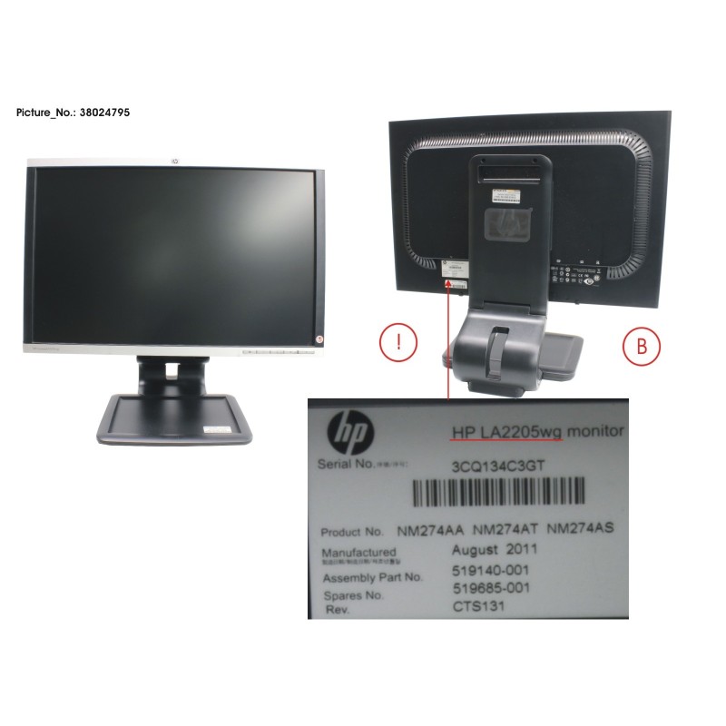 38024795 - HP COMPAQ LA2205WG LCD