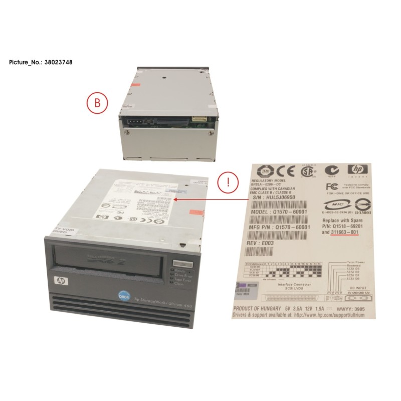 38023748 - HP STORAGEWORKS ULTRIUM 460  200 400GB