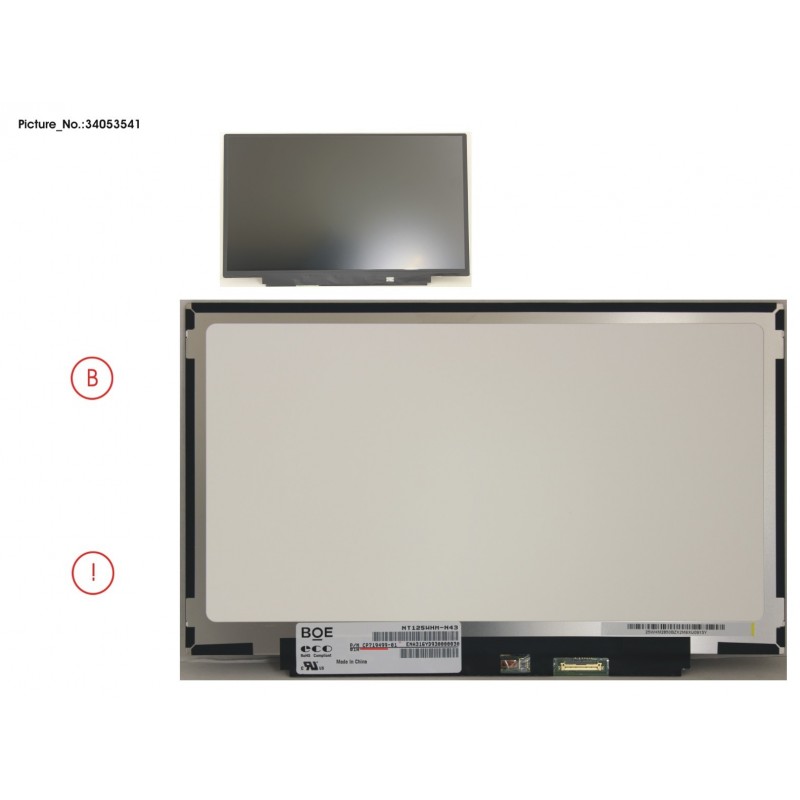 34053541 - LCD PANEL BOE AG, NT125WHM-N43(EDP,HD)