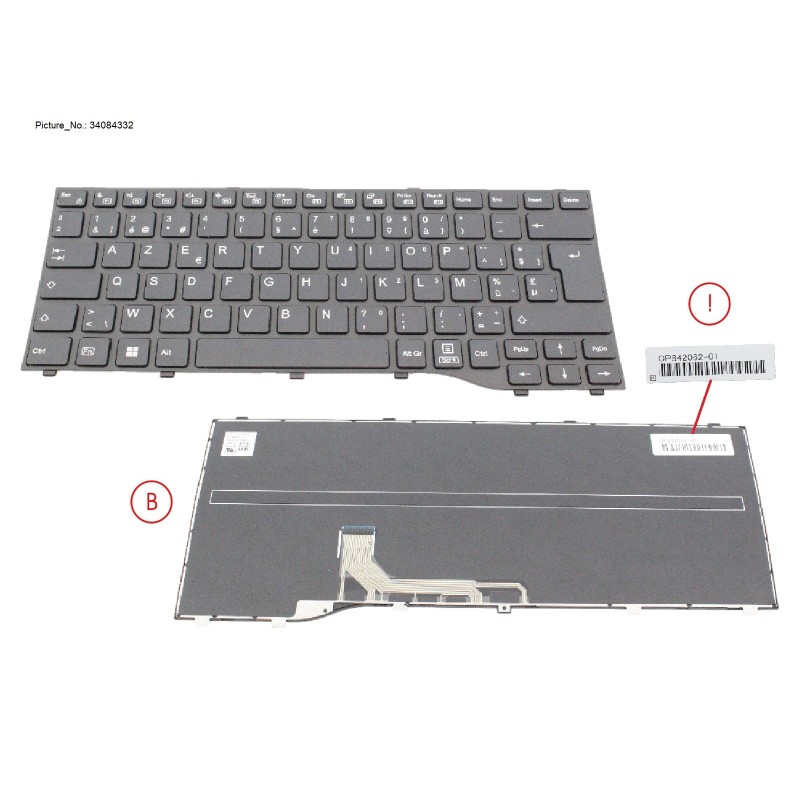 34084332 - KEYBOARD BLACK NORMAL BELGIUM (NEW_FN)