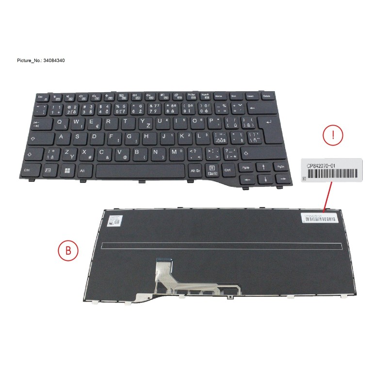 34084340 - KEYBOARD BLACK NORMAL CZ SLK US (NEW_FN)