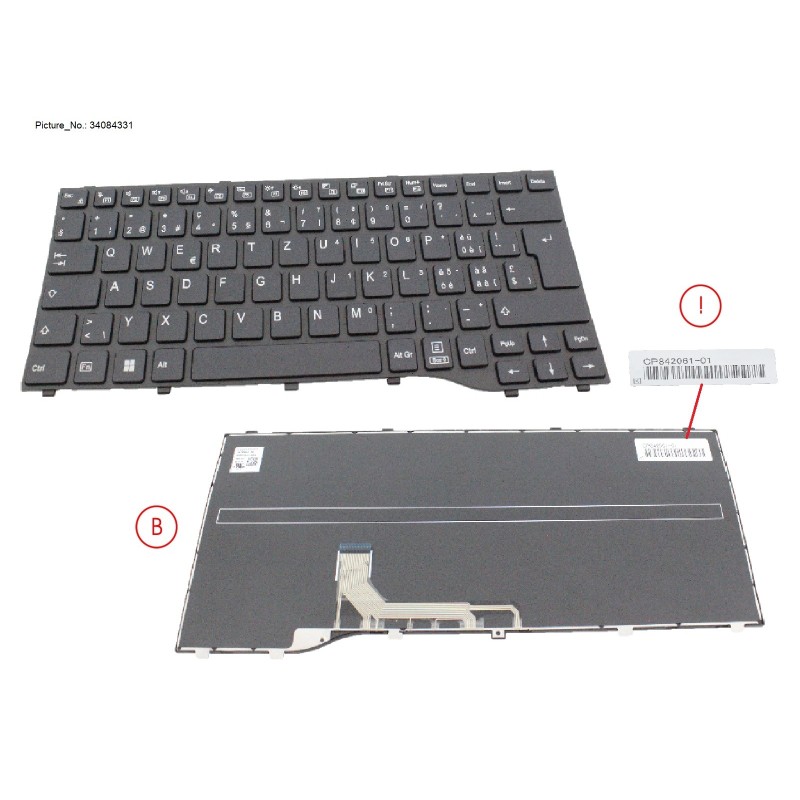 34084331 - KEYBOARD BLACK NORMAL SWISS (NEW_FN)