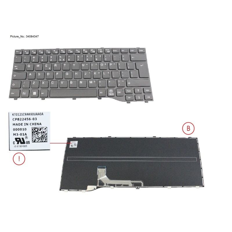 34084347 - KEYBOARD BLACK NORMAL US (NEW_FN)