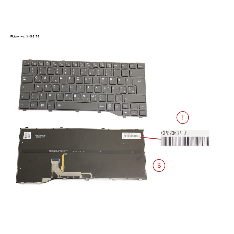 34082175 - KEYBOARD BLACK W  BL EAST EUROPE