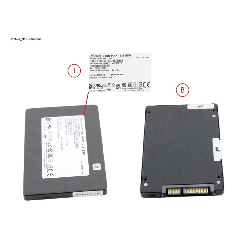 38066345 - SSD SATA 6G 3.84TB MU