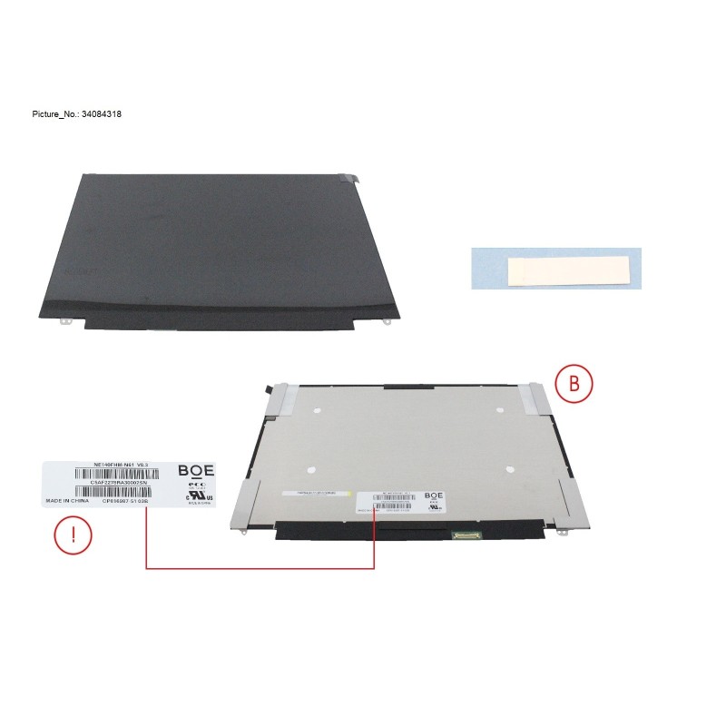 34084318 - LCD ASSY 14  FHD W  PLATE