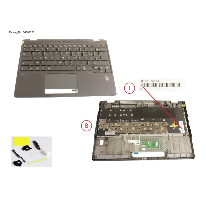 34082756 - UPPER ASSY INCL. KEYB BELGIUM W FP