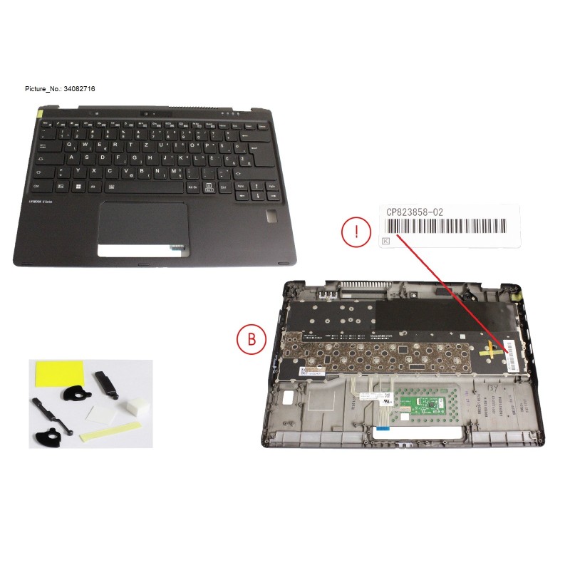 34082716 - UPPER ASSY INCL. KEYB E EUROPE W FP