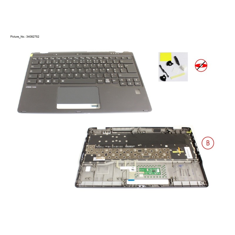 34082752 - UPPER ASSY INCL. KEYB FRANCE W FP