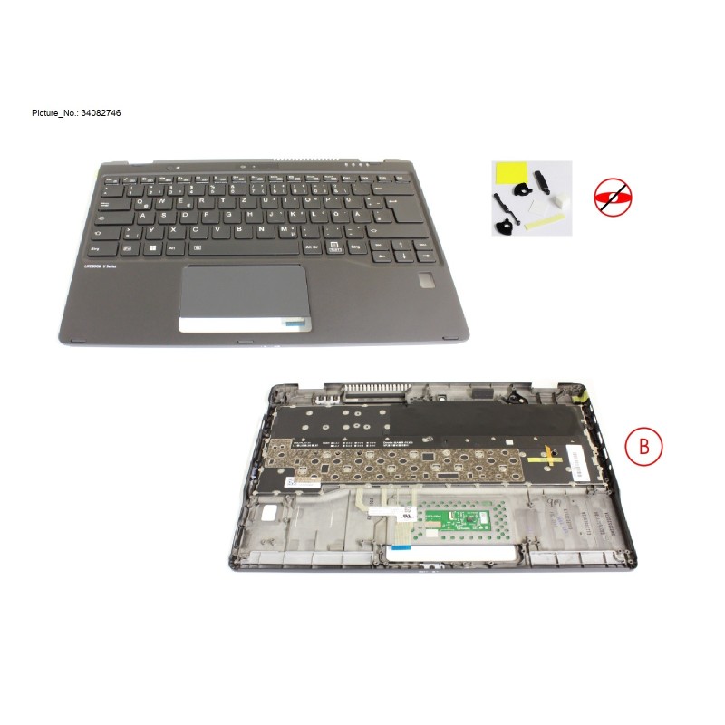 34082746 - UPPER ASSY INCL. KEYB GERMAN W FP