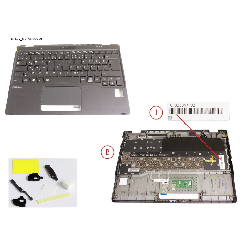 34082726 - UPPER ASSY INCL. KEYB TURKEY W PV