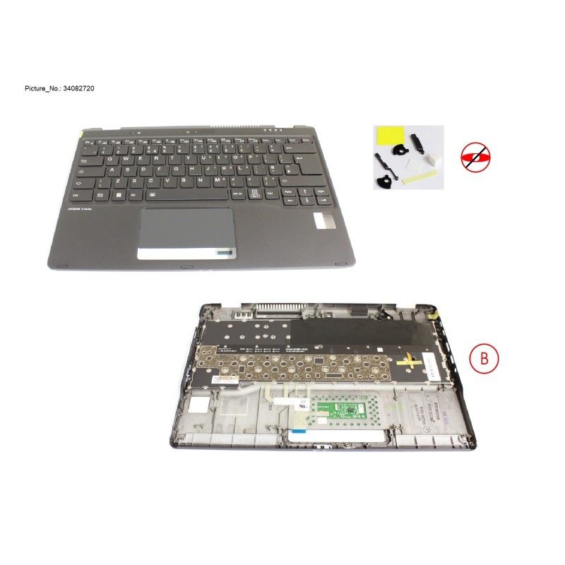 34082720 - UPPER ASSY INCL. KEYB UK W PV