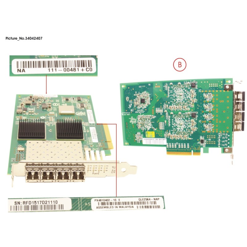 34042407 - ADAPTER 4-PORT FC 8GB TARGET-IN