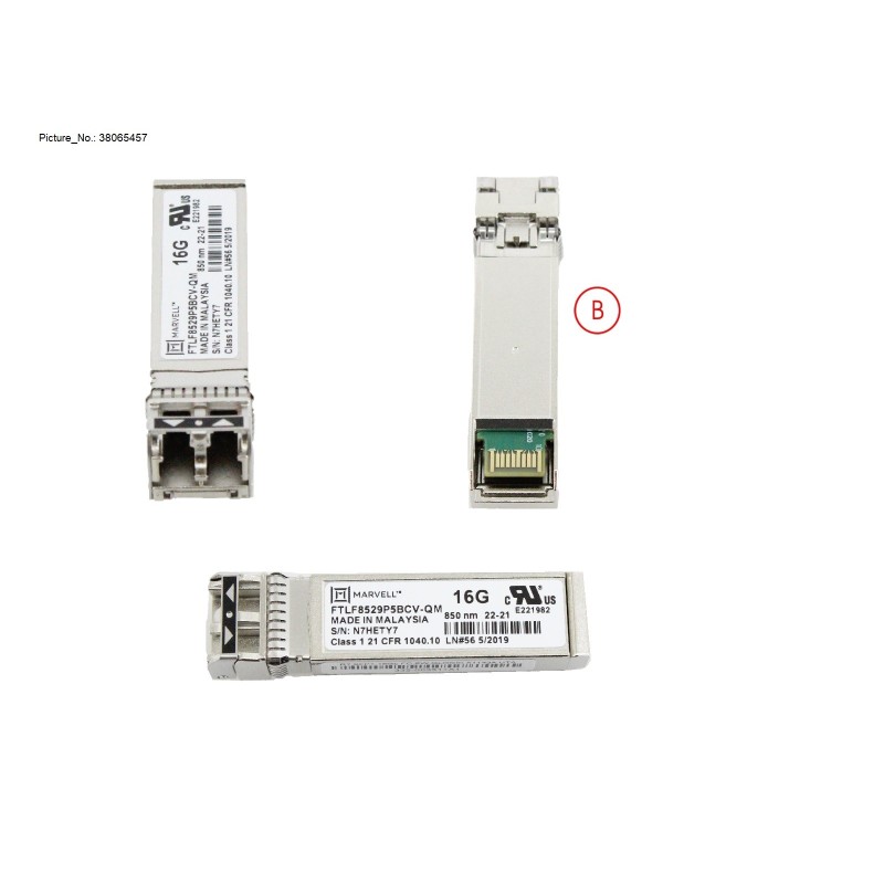 38065457 - SFP+ OPTICAL UTA 16GB FC SHORTWAVE