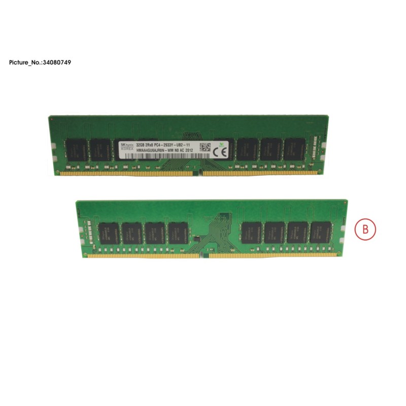 34080749 - MEMORY 32GB DDR4-2933 UNB