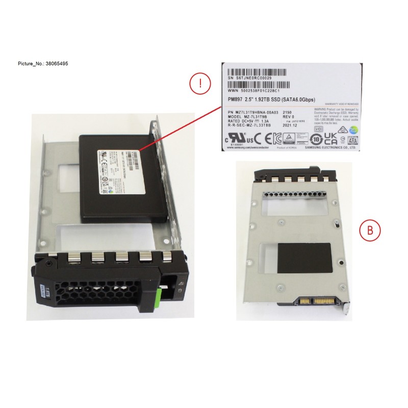 38065495 - SSD SATA 6G 1.92TB MU LFF FOR NUTANIX