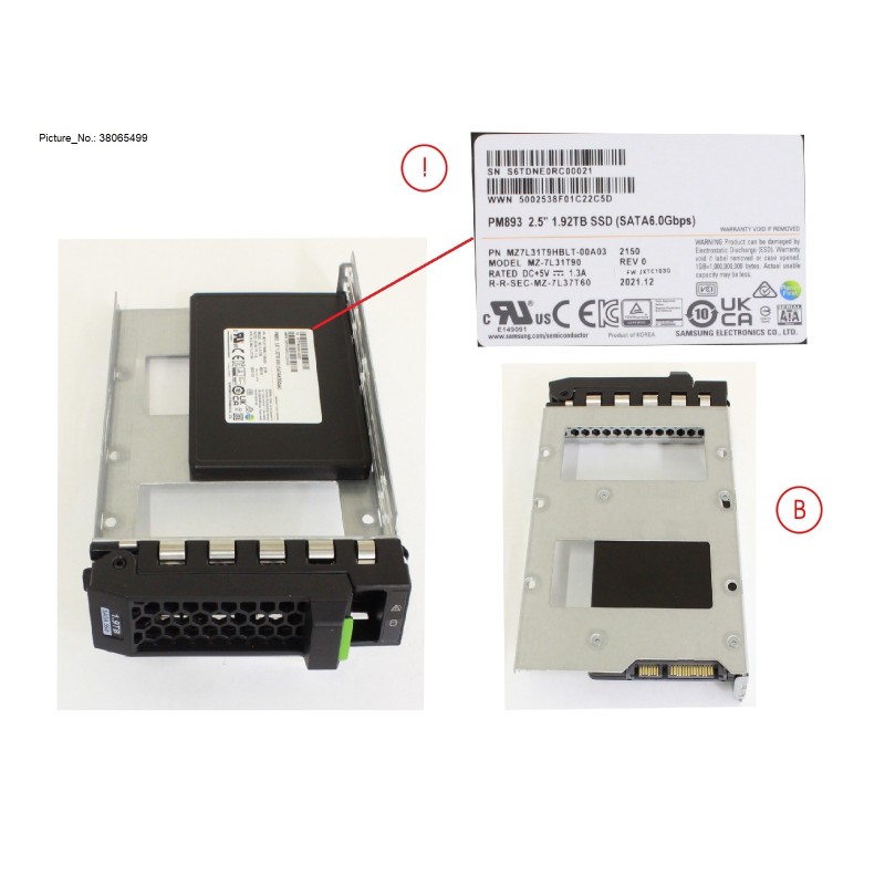 38065499 - SSD SATA 6G 1.92TB RI LFF FOR NUTANIX