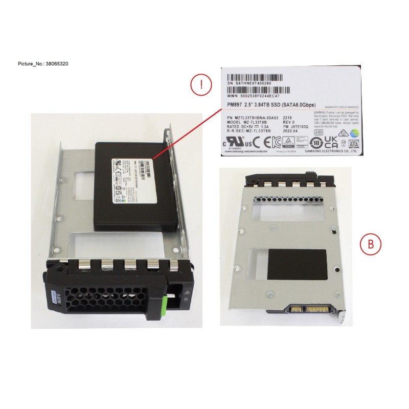 38065320 - SSD SATA 6G 3.84TB MU LFF