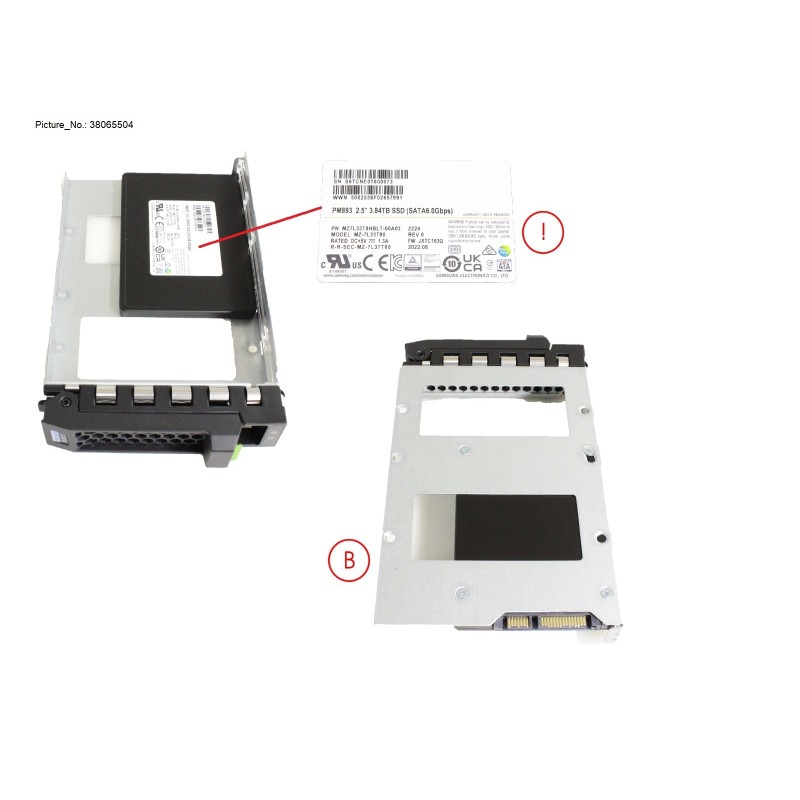 38065504 - SSD SATA 6G 3.84TB RI LFF FOR NUTANIX