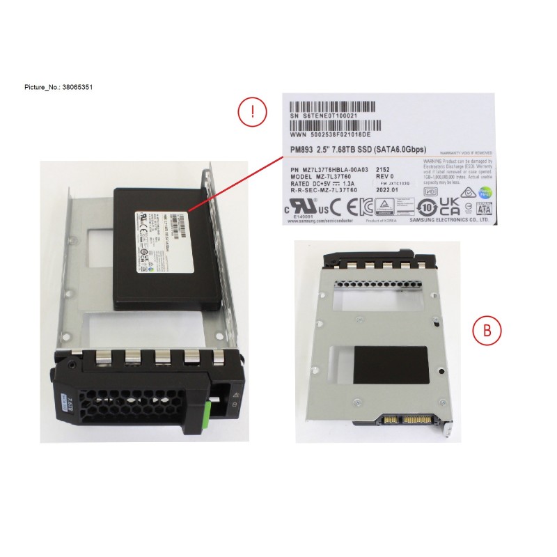 38065351 - SSD SATA 6G 7.68TB RI LFF