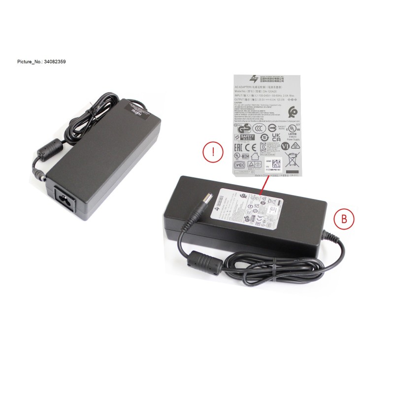 34082359 - AC ADAPTER 120W F. PORT REPLICATOR PR09