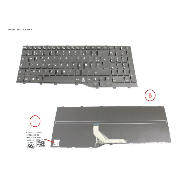 34082453 - KEYBOARD BLACK FRANCE WIN11