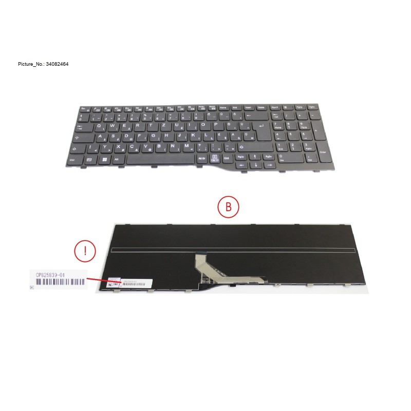 34082464 - KEYBOARD BLACK HUNGARY WIN11