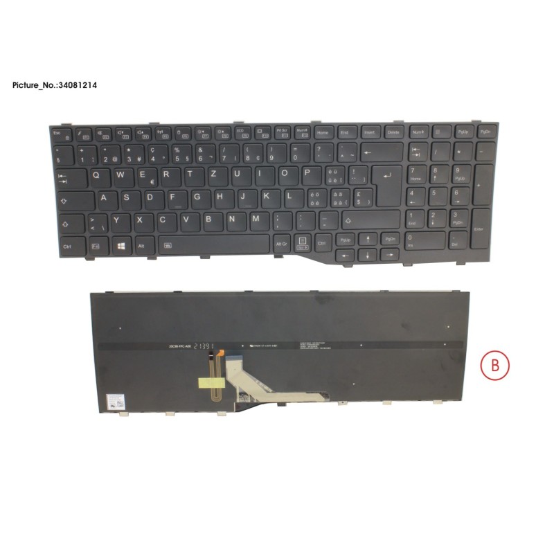 34081214 - KEYBOARD BLACK W  BL SWISS