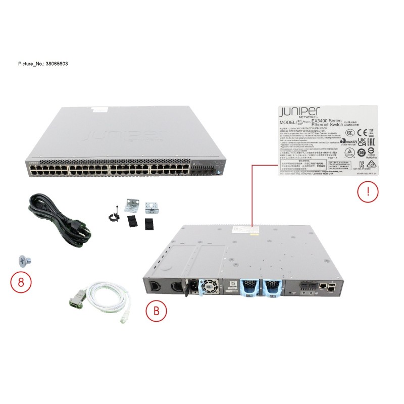 38065603 - EX3400 48-PORT BACK-TO-FRONT AIRFLOW