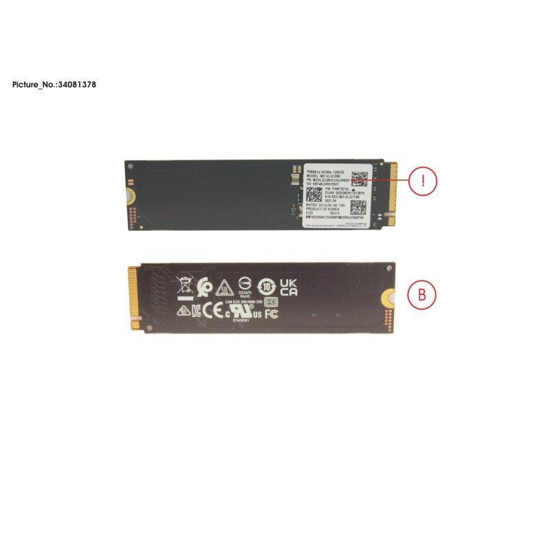 34081378 - SSD PCIE M.2 PM991A 128GB (SED)