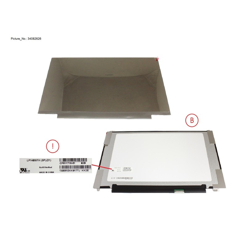 34082626 - LCD ASSY 14  FHD W  PLATE