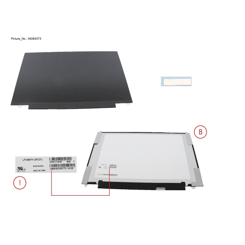 34084373 - LCD ASSY 14  FHD W  PLATE